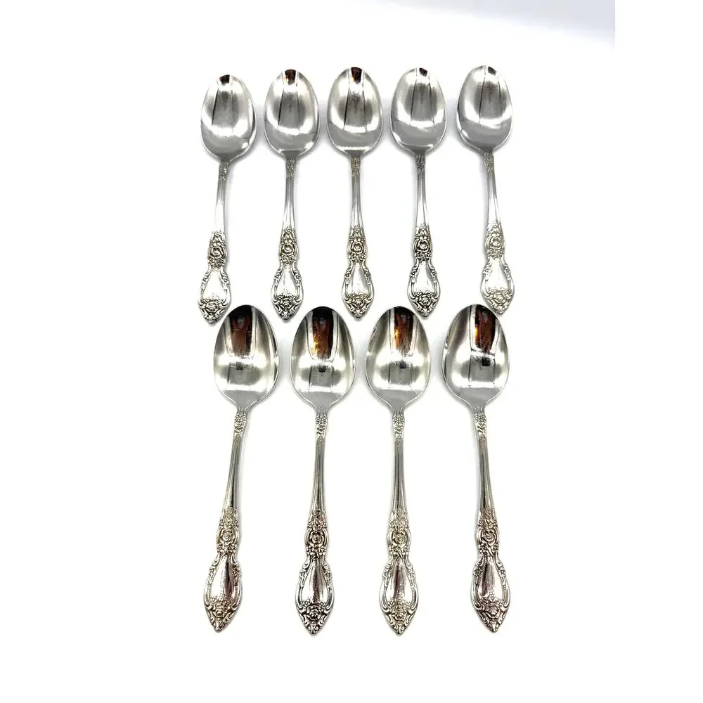 Oneida OCO Wordsworth Set of 9 Stainless Steel Soup Spoons